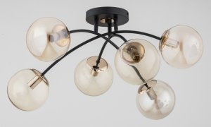 ALFA SOSNOWSCY 63253 BLASKO LAMPA SUFITOWA CZARNA NOWOCZESNA KULE SZKLANE BURSZTYNOWE