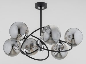 ALFA SOSNOWSCY 63236 WIROMAT LAMPA WISZĄCA SUFITOWA CZARNA Z KLOSZAMI KULAMI GRAFITOWYMI NA KOLE DO SALONU SYPIALNI KUCHNI