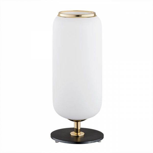 LAMPKA NOCNA STOŁOWA CZARNO ZŁOTA SZKLANA W STYLU GLAMOUR ELEGANCKA ARGON VALIANO 4994