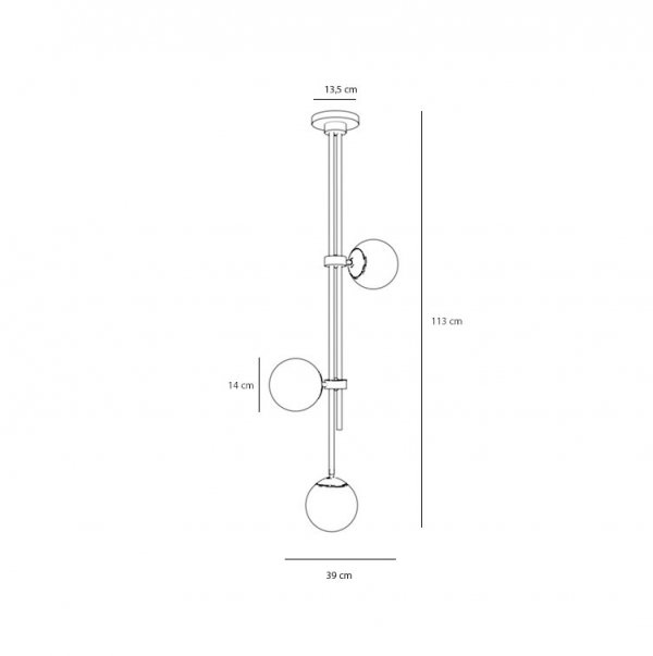 ALDEX HARMONY CEILING 3 BLACK 1073PL_E1 LAMPA SUFITOWA WISZĄCA CZARNA KULE BIAŁE