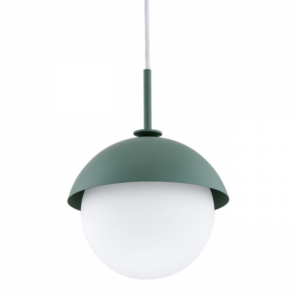 ARGON CAPPELLO 8297 LAMPA WISZĄCA ZIELONA KLOSZ SZKLANY KULA BIAŁA