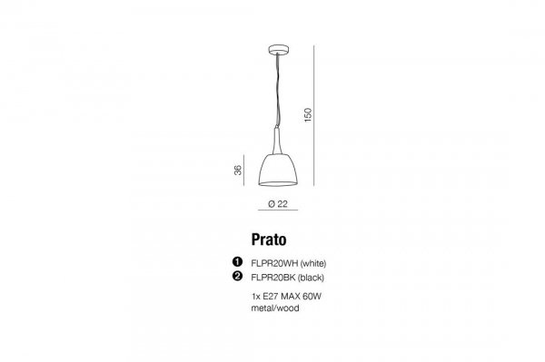 AZZARDO PRATO AZ1332 LAMPA WISZĄCA MINIMALISTYCZNA CZARNA