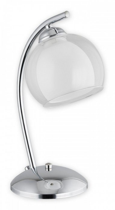 LAMPKA STOŁOWA NOCNA CHROM SZKLANY KLOSZ LEMIR ALTEA O2238_L1_CH