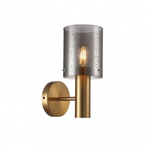 ITALUX SARDO RAIN WL-5581-1A-BRO+RNSG KINKIET NOWOCZESNY SZKLANY DYMIONY KLOSZ DO SYPIALNI
