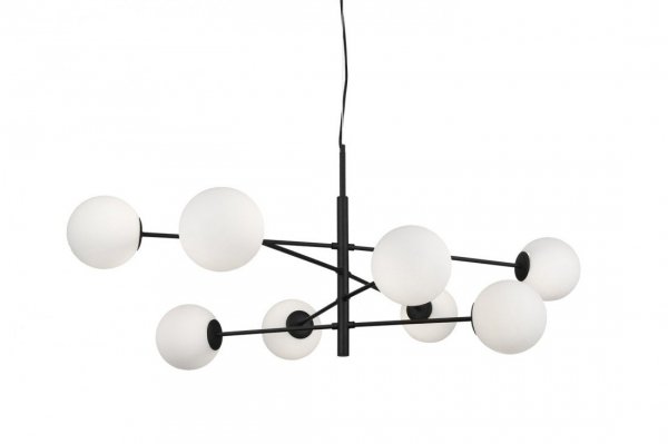 AZZARDO OVIEDO 8 AZ4422 LAMPA WISZĄCA CZARNA NOWOCZESNA SZKLANE KLOSZE