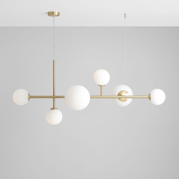 ALDEX DIONE 6 BRASS 1092K40  LAMPA WISZĄCA PATYNA MOSIĄDZ KULE BIAŁE ELEGANCKA