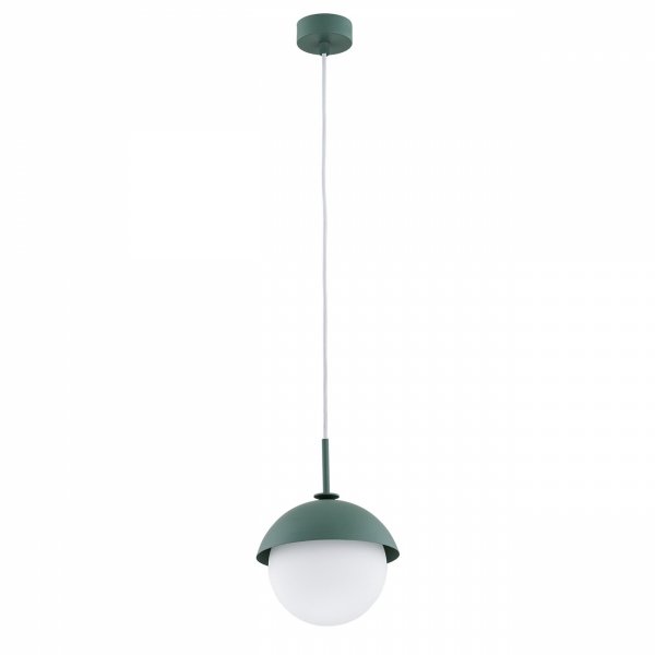 ARGON CAPPELLO 8297 LAMPA WISZĄCA ZIELONA KLOSZ SZKLANY KULA BIAŁA