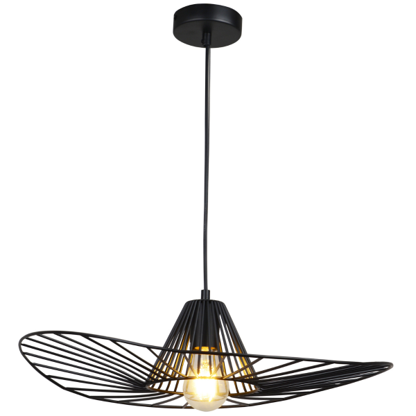 GOLDLUX POLUX ABANO 317186 LAMPA WISZĄCA KAPELUSZ HAT CZARNY DUŻY 50CM