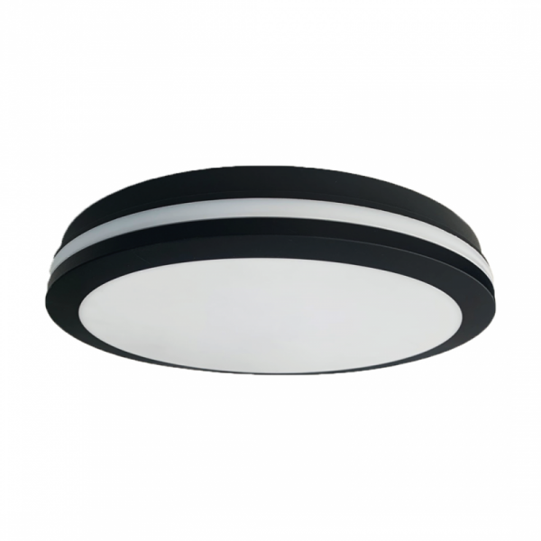 Milagro Plafon Marlon EKP0476 36W 4000K Czarny IP54 LED okrągły do łazienki holu korytarza hermetyczny