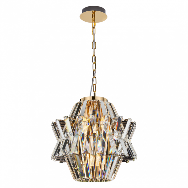 MILAGRO ML0399 CROWN GOLD 4xE14 ŻYRANDOL LAMPA WISZĄCA KRYSZTAŁOWA ZŁOTA GLAMOUR