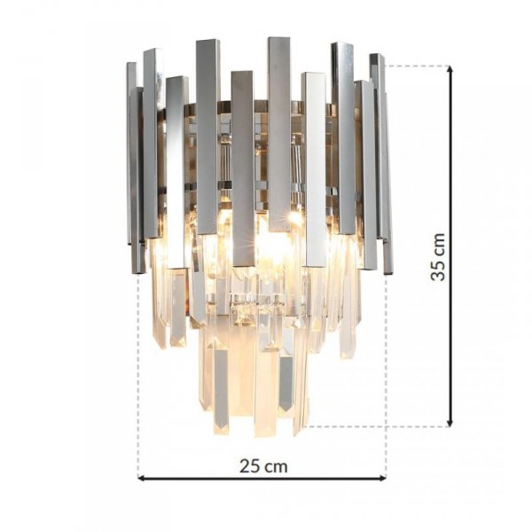 KINKIET KRYSZTAŁOWY Z KRYSZTAŁKAMI ASPEN CHROM MILAGRO ML5995