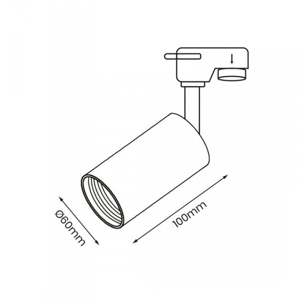 Pipe Track Spot Light Black 1xGU10