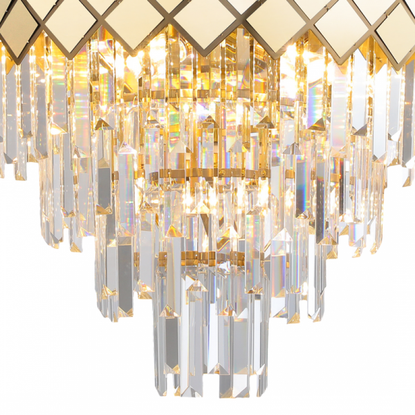 LAMPA SUFITOWA KRYSZTAŁOWA GLAMOUR Z KRYSZTAŁKAMIMILAGRO Plafon CARISMA GOLD 9xE14