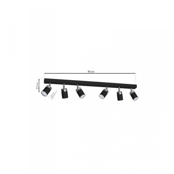 MILAGRO Lampa sufitowa JOKER BLACK 6xGU10