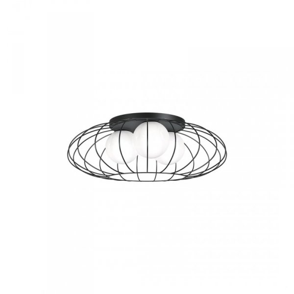 MILAGRO MLP4426 KRONOS BLACK LAMPA SUFITOWA PLAFON CZARNY DRUCIANY Z BIAŁYM KLOSZEM