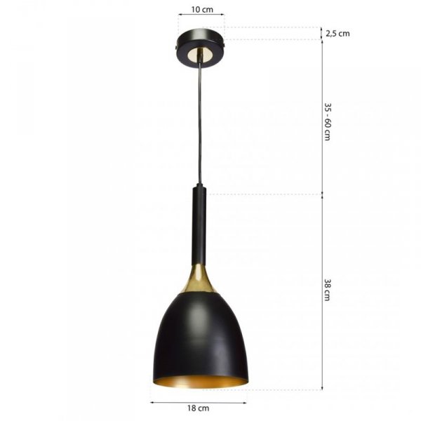 MILAGRO Lampa wisząca CLARK BLACK/GOLD 1xE27