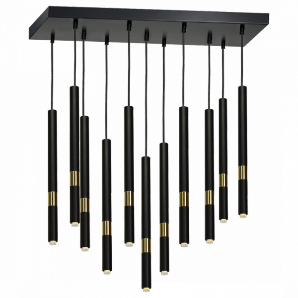MILAGRO Lampa wisząca MONZA BLACK / GOLD 11xG9 8W