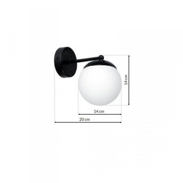 MILAGRO MLP6521 LIMA BLACK KINKIET CZARNY KULA MLECZNA BIAŁA