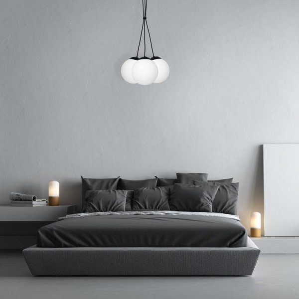 MILAGRO MLP6523 LIMA BLACK LAMPA WISZĄCA CZARNA KULE MLECZNE BIAŁE KLOSZE