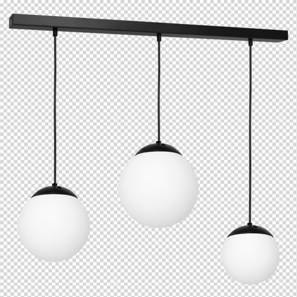 MILAGRO MLP6524 LIMA BLACK LAMPA WISZĄCA CZARNA KULE MLECZNE BIAŁE KLOSZE