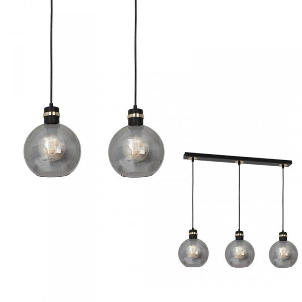 MILAGRO MLP6531 OMEGA BLACK LAMPA WISZĄCA CZARNO ZŁOTA GRAFITOWE KLOSZE KULE