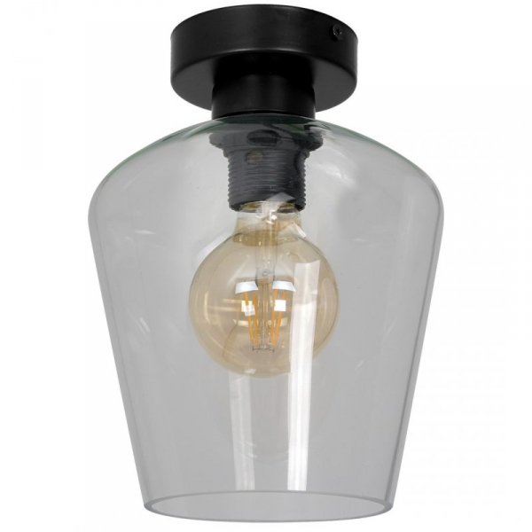 MILAGRO MLP6602 SANTIAGO CLEAR LAMPA SUFITOWA CZARNA KLOSZ PRZEŹROCZYSTY