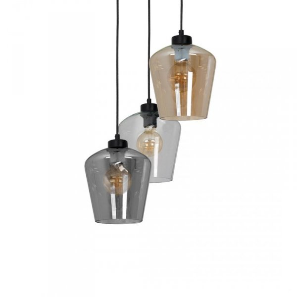 MILAGRO MLP6614 SANTIAGO MIX LAMPA WISZĄCA CZARNA SZKLANE KLOSZE RÓŻNE KOLORY 
