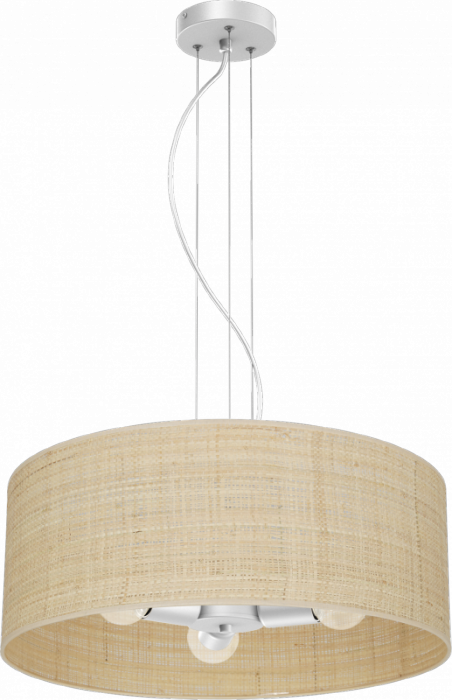MILAGRO Lampa wisząca MARSHALL WHITE / RATTAN 3xE27