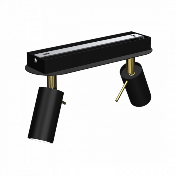 MILAGRO Lampa sufitowa PRESTON GOLD/BLACK 2x mini GU10