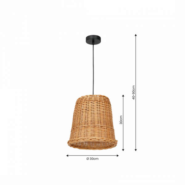 MILAGRO Lampa wisząca VIMINI NATURAL WOOD 1xE27