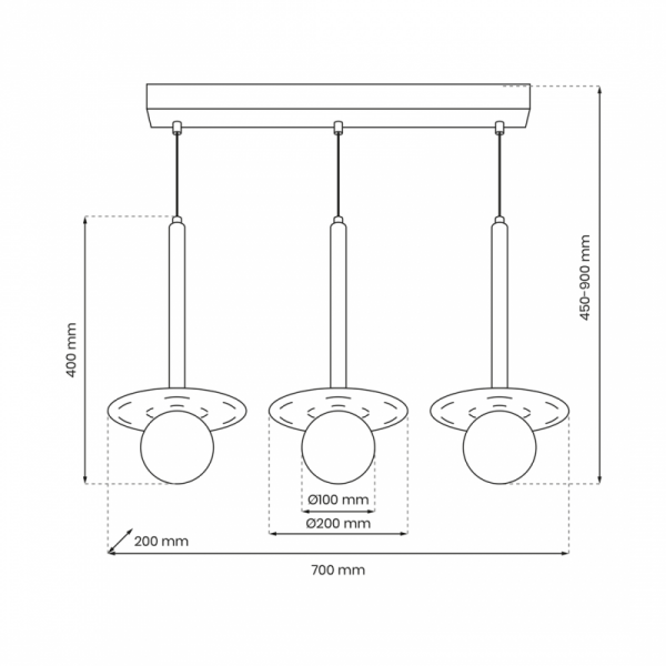 Lampa wisząca FUTURA 3xG9