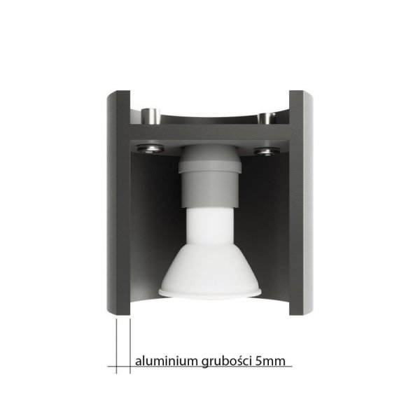Kinkiet INEZ czarny walec aluminium nowoczesna lampa z liniowym prześwitem ścienna G9 LED SOLLUX LIGHTING