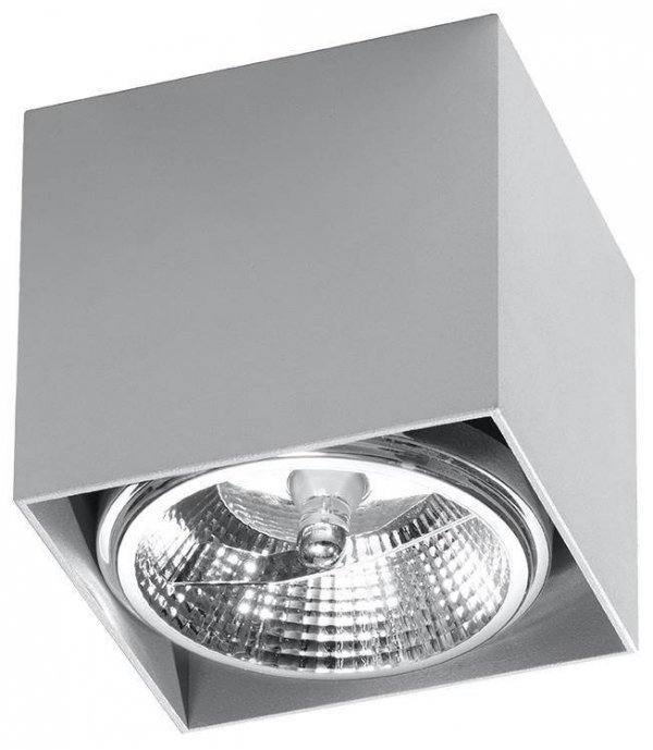 Plafon BLAKE szary kwadrat aluminium minimalistyczna lampa sufitowa Gu10/ES111 LED SOLLUX LIGHTING