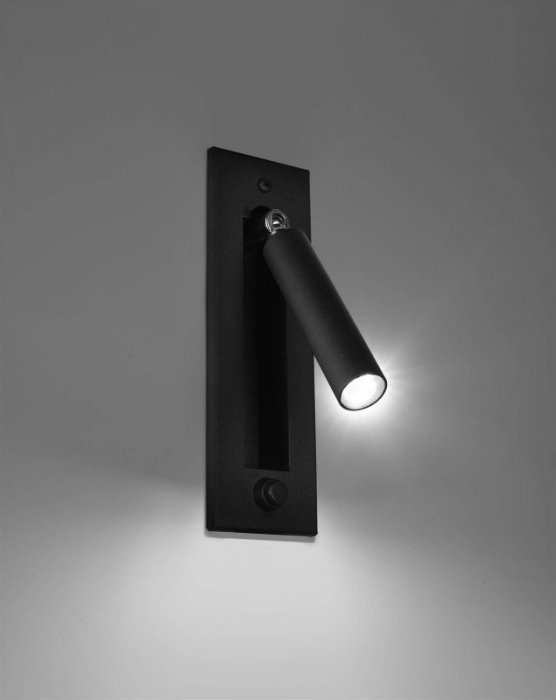 Kinkiet ENIF czarny stalowa industrialna lampa na ścianę regulacja klosza tuby punktowe oświetlenie G9 LED SOLLUX LIGHTING