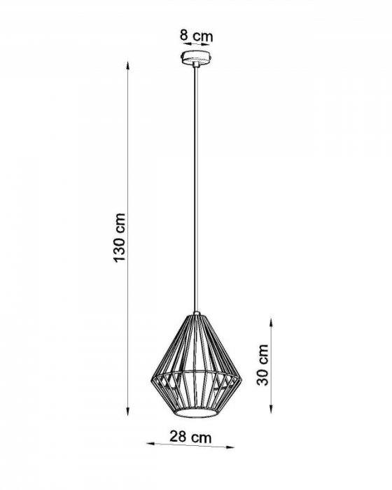 Lampa wisząca DEMI czarna stal PVC nowoczesny design zwis na lince sufitowy E27 LED SOLLUX LIGHTING
