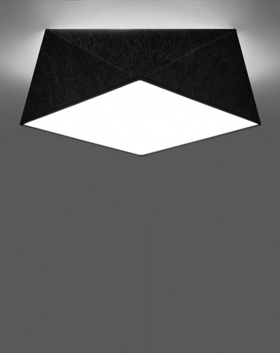 Plafon sufitowy HEXA 35 CZARNY lampa nowoczesna abażur PVC E27 LED SOLLUX LIGHTING