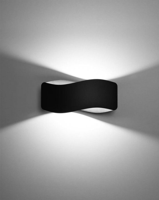 Kinkiet  TILA 30 czarny  stalowa lampa ścienna minimalistyczna świeci górą i dołem G9 LED SOLLUX LIGHTING
