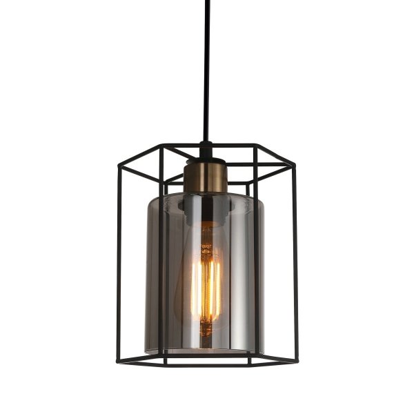 ITALUX KALULA PND-78901-1-BK+SG LAMPA WISZĄCA NOWOCZESNA CZARNA  DO SALONU 