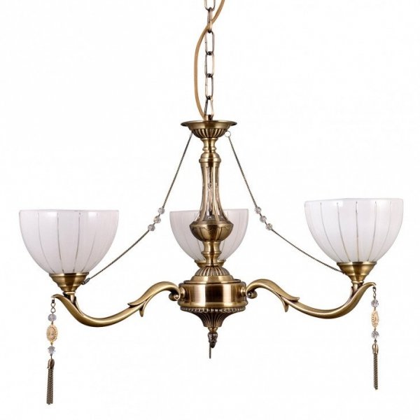 ITALUX BAXIO MD38445-3 LAMPA WISZĄCA KLASYCZNA ZŁOTA SZKLANE KLOSZE  DO SALONU 