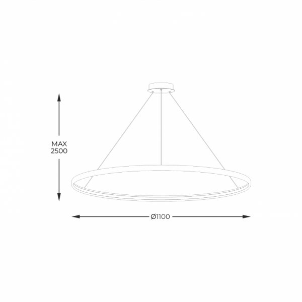Lampa wisząca LA0722/1 - BK - CIRCLE Fi 1100mm dł. linek H2,5m