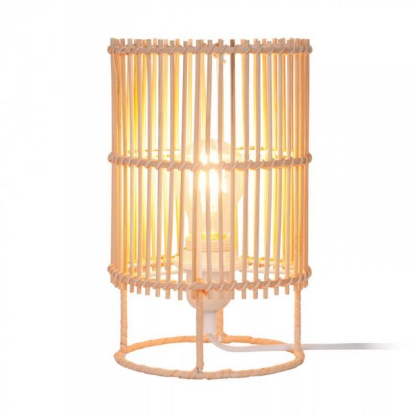 ZUMALINE P18224-1T-D15 EDIN LAMPA STOŁOWA NATURAL BIAŁY RATTAN