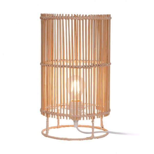 ZUMALINE P18224-1T-D20 EDIN LAMPA STOŁOWA NATURAL BIAŁY RATTAN