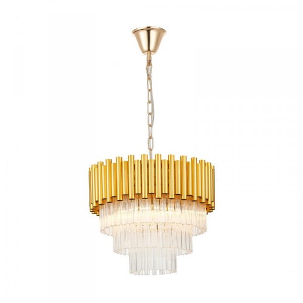 LAMPA SUFITOWA GLAMOUR SZKLANA PLAFON KRYSZTAŁOWY Z KRYSZTAŁKAMI ZŁOTA DO SALONU SYPIALNI ZUMALINE 20149PM PRIMA
