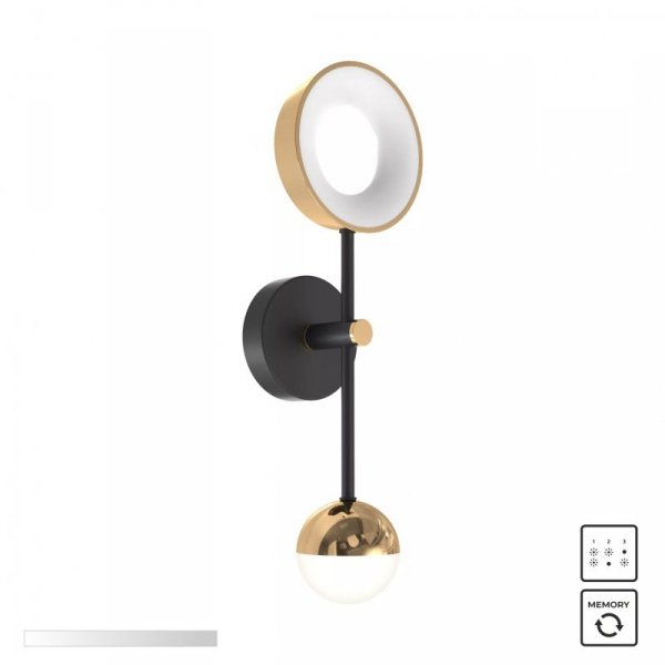 MB7170-2-3BGT LARA KINKIET CZARNO-ZŁOTY/BLACK-GOLD