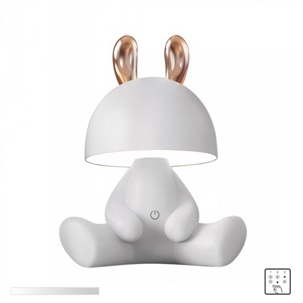 KDR-6301-WH LAMPA STOŁOWA KRÓLICZEK BIAŁA/WHITE