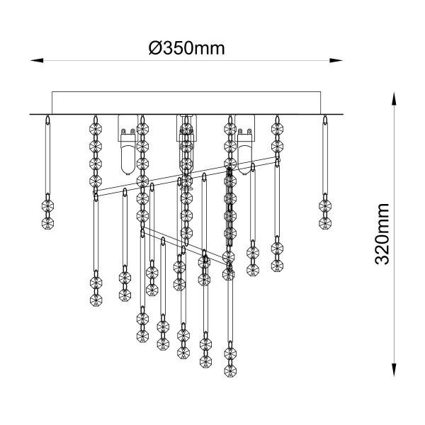 LAMPA SUFITOWA PLAFON CHROM KRYSZTAŁOWY W STYLU GLAMOUR DO SALONU SYPIALNO ZUMALINE 19154M TERRE 