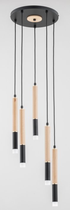 ALFA SOSNOWSCY RODEO 63222 LAMPA WISZĄCA NA KOLE CZARNA Z DREWNEM DREWNIANA TUBY