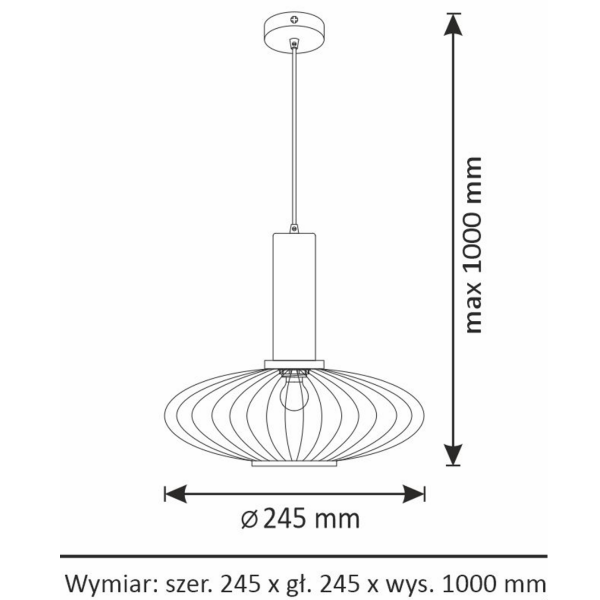 POLUX NORFOLK SMOKEY 317391 LAMPA WISZĄCA MOSIĄDZ GRAFITOWY SZKLANY KLOSZ