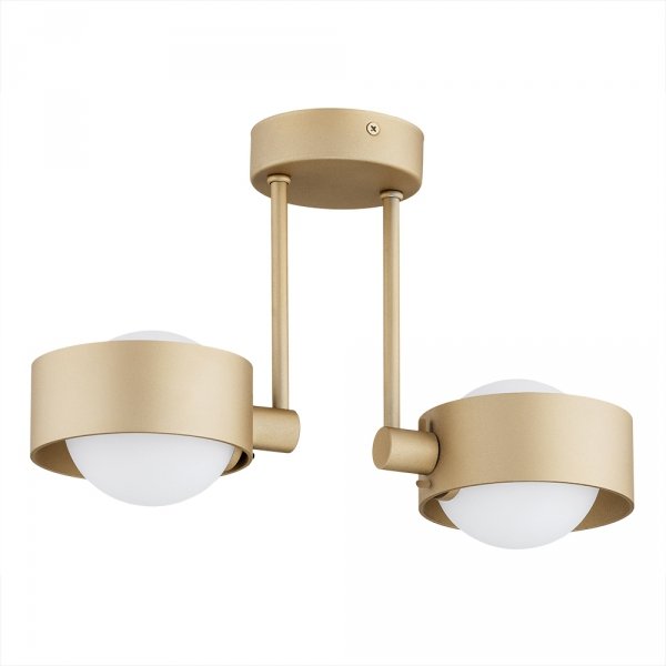 LAMPA SUFITOWA ZŁOTA PODWÓJNA KILE BIAŁE NOWOCZESNA DO POKOJU SALONU SYPIALNI ARGON MASSIMO PLUS 7215