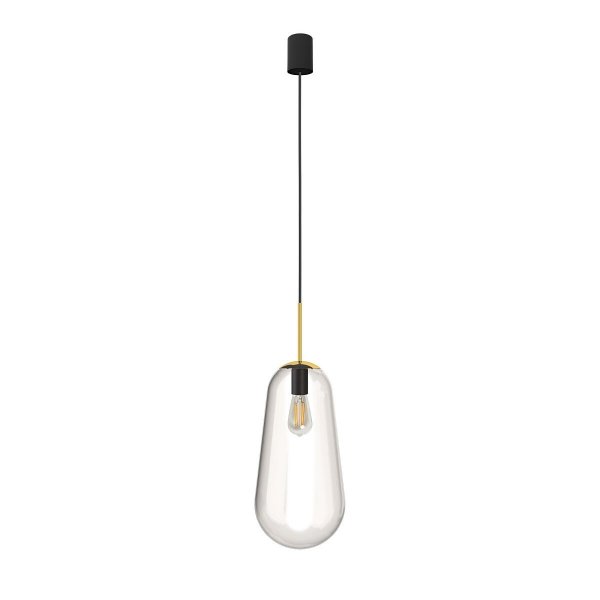 NOWODVORSKI 8671 PEAR L LAMPA WISZĄCA NOWOCZESNA CZARNA SZKLANY KLOSZ 